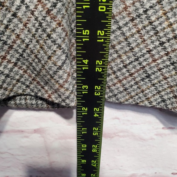 Talbots Jacket Womens 16 Gray Brown Plaid Wool Blend Heritage Riding Equestrian - Picture 12 of 15